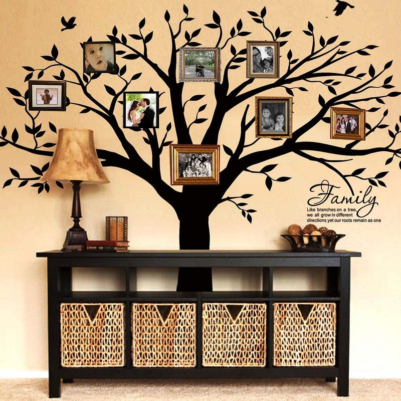 LUCKKYY Grant Family Tree Wall Decal with Family Like Branches on a Tree Wall Decal Sticker Quote Living Room Decor(83" Wide x 83" high) (Black) - Image 4